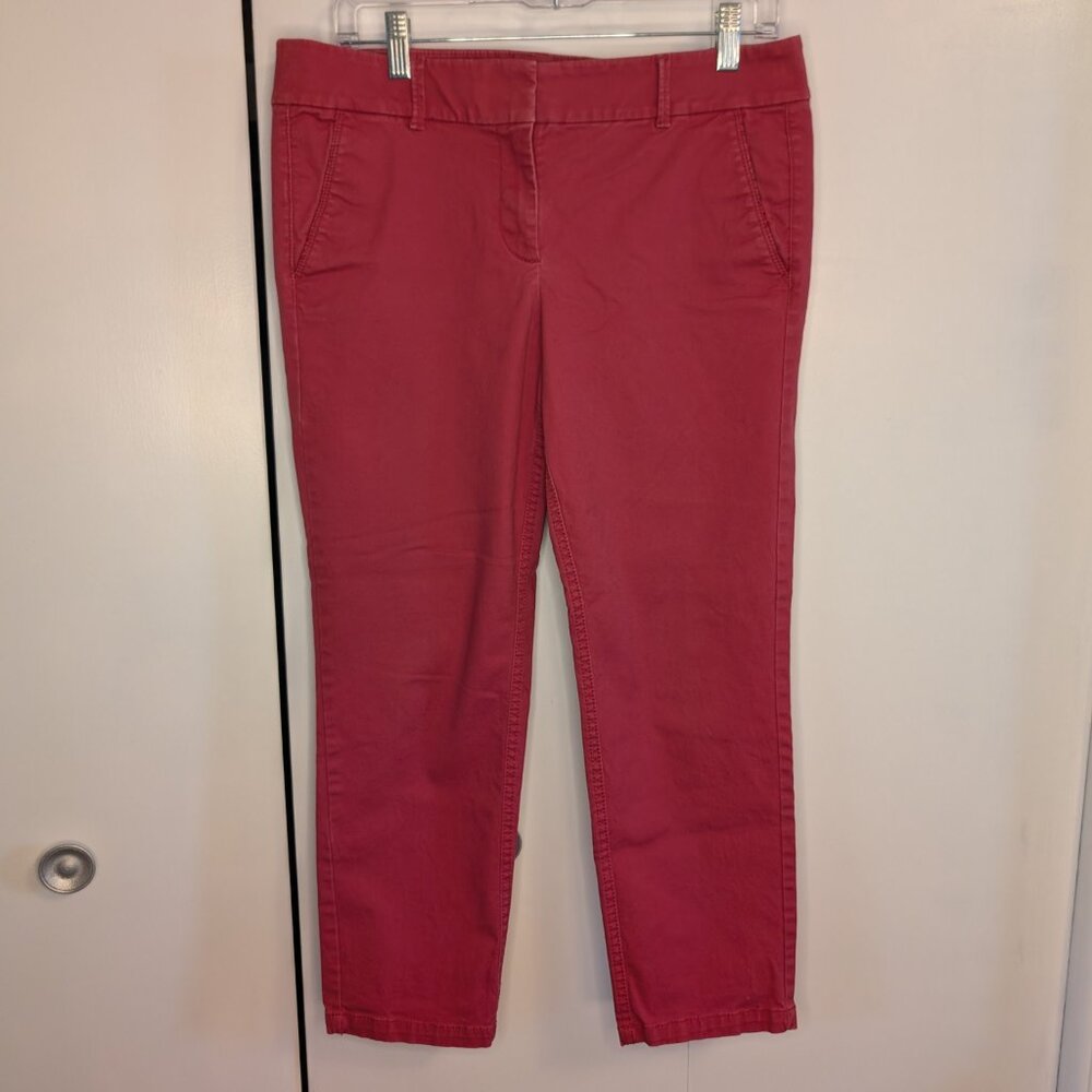 Loft Chino Pants The Riviera Slim Coral Womens 2 Flat Front Ankle Preppy